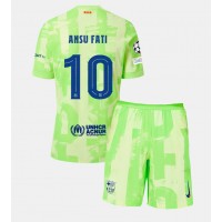 Camiseta Barcelona Ansu Fati #10 Tercera Equipación Replica 2024-25 para niños mangas cortas (+ Pantalones cortos)